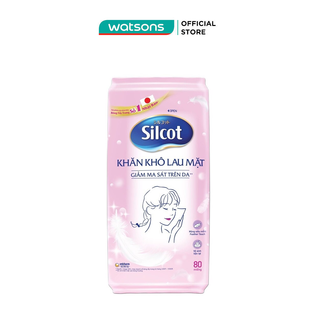 Khăn Khô Lau Mặt Silcot 80 Miếng