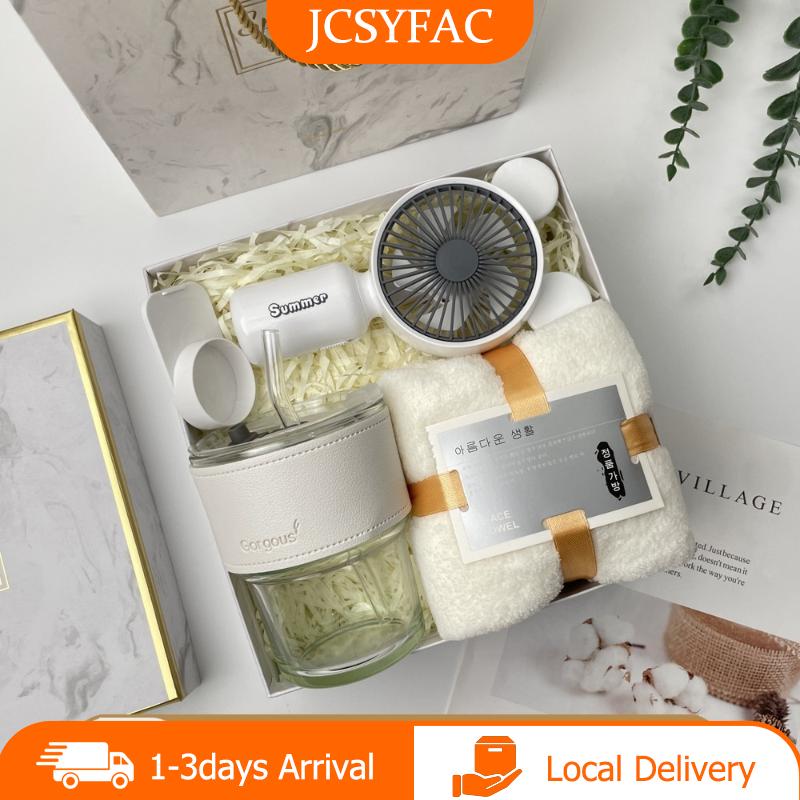 【JCSYFAC】 Mùa hè của người đàn ông mát mẻ Bộ Quà Tặng cách nhiệt bằng thép không gỉ chai nước Mini Fan UPF50 Sun Kit cho Câu Cá Đi Bộ Đường Dài chuyến đi