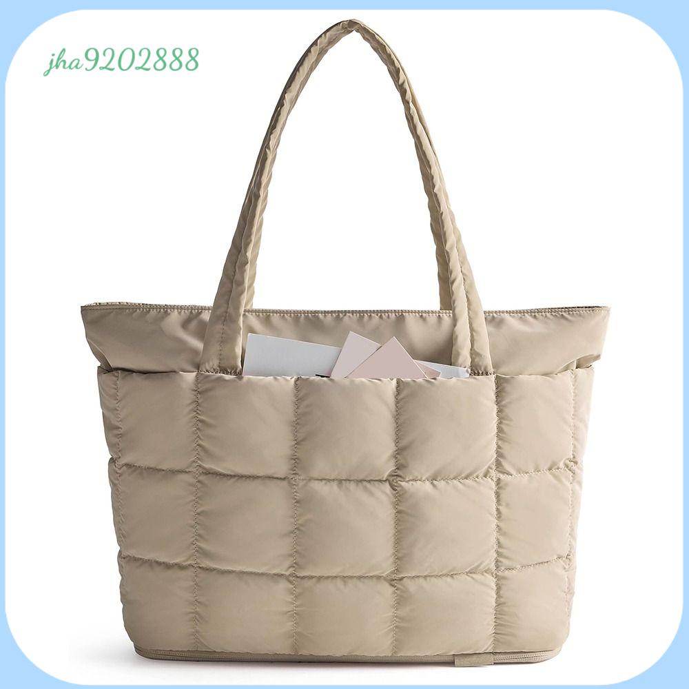 JHA9202888 Có thể mở rộng Túi tote 15.6 inch 28 lít Áo phao Túi đựng laptop Đơn giản Đệm chần Túi đeo vai Kinh doanh