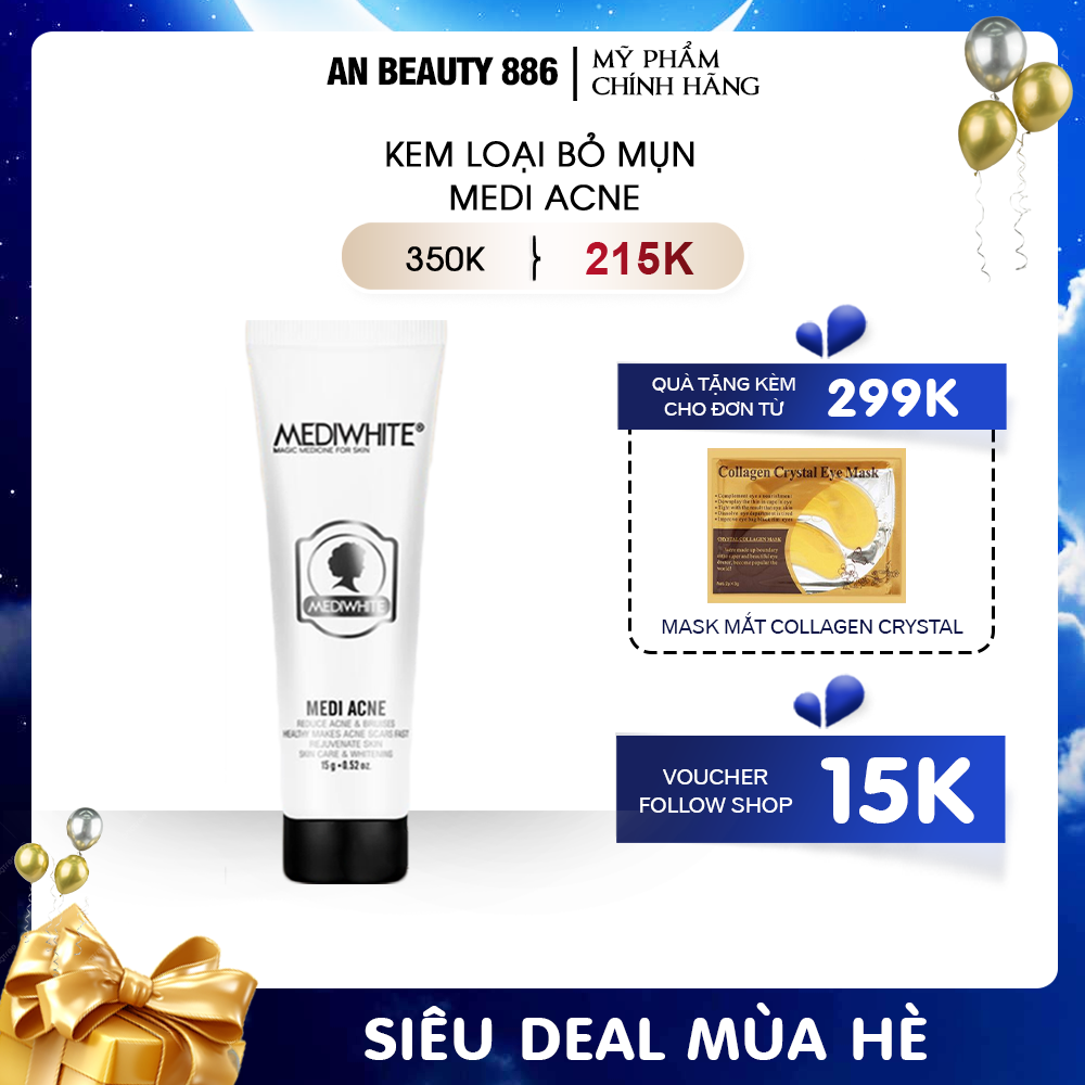 Kem giảm mụn medi white medi acne 15ml