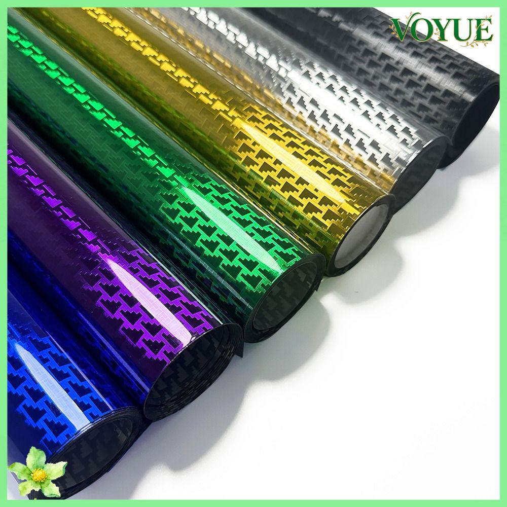 VOYUE 50x30cm 152x10cm Màng Vinyl sợi cacbon Hiệu ứng 3D Độ bóng cao Miếng dán bọc giấy bạc Ngầu Sợi carbon rèn Nhãn dán nội thất xe hơi Dành cho ô tô xe máy tự làm