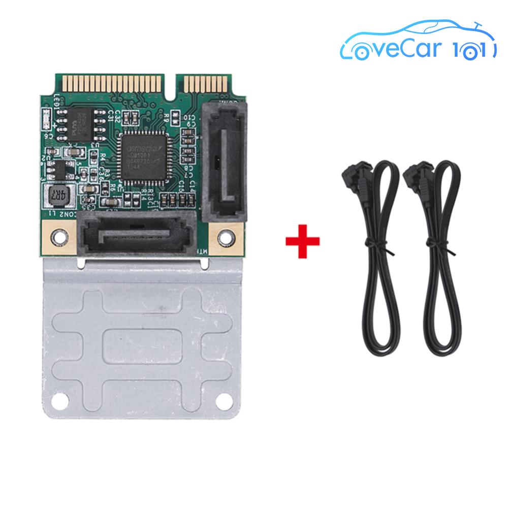 Mini PCI-E To SATA3.0 Riser Card M.2 PCI-E 2.0 Converter B+M Key Expansion Card 2/4 SATA 3.0 SSD Adapter Card - ยี่ห้อ UEB ราคา 213 บาท*ส่งฟรี