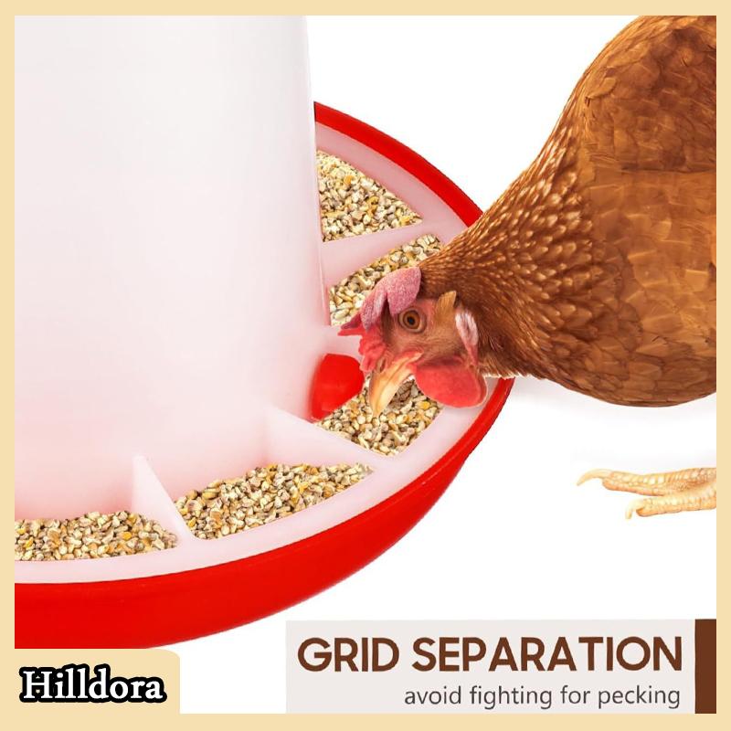 [Hilldora] 1 4 6 8 10kg Tự động gà trung chuyển xô Gà trống hen ăn thiết bị, trang trại động vật gia cầm chim cút chim bồ câu ăn nguồn cung cấp 1 PC
