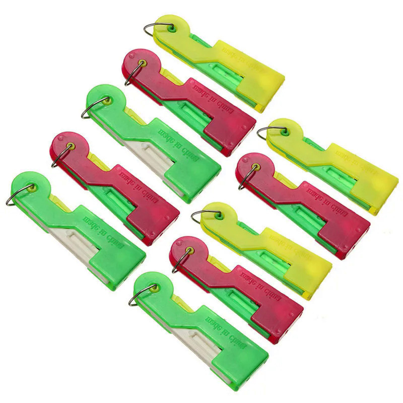 ≮529≯5pcs/10pcs Random Color Elderly Convenient Automatic Sewing Needle Threader Thread Guide Tool