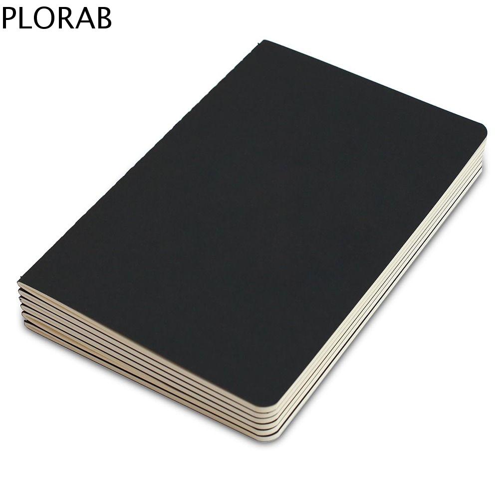 PLORAB 5 Pack Giấy dày Sổ tay du lịch A5/B5/A4 Ốp mềm Sổ tay thành phần số lượng lớn Bền Lót/lưới/trang trắng Nhật ký ghi chép Làm việc