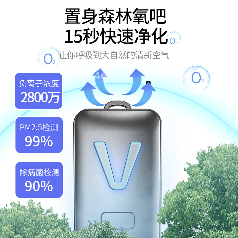Máy Lọc Không Khí Ion Âm Mini Có Thể Đeo Được, Loại Bỏ Bụi Xuyên Biên Giới Và Loại Bỏ Các Chất Gây Dị Ứng Khói Thuốc