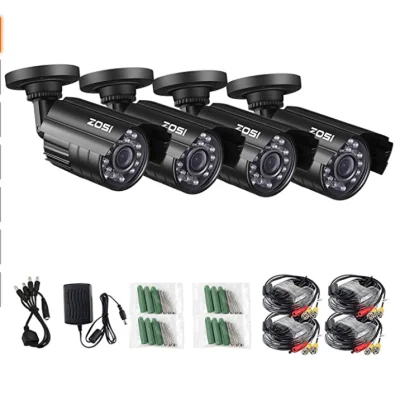 ZOSI 4 Pack 4-in-1 HD TVI/CVI/AHD/CVBS 1280TVL 1.0MP Security Camera 720P Indoor Outdoor Waterproof IP67 Infrared Night Vision Bullet Camera for 720P / 1080N / 1080P Analog DVR Systems