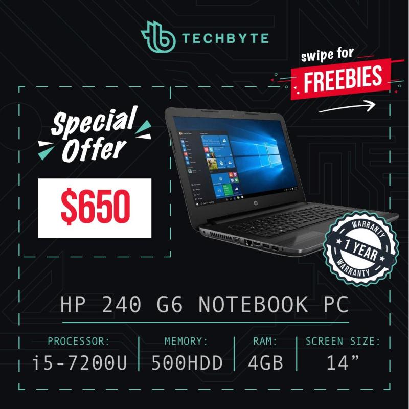 HP Probook 240 G6 - 14 inch - Core i5 7200U - 4GB RAM - 500GB HDD