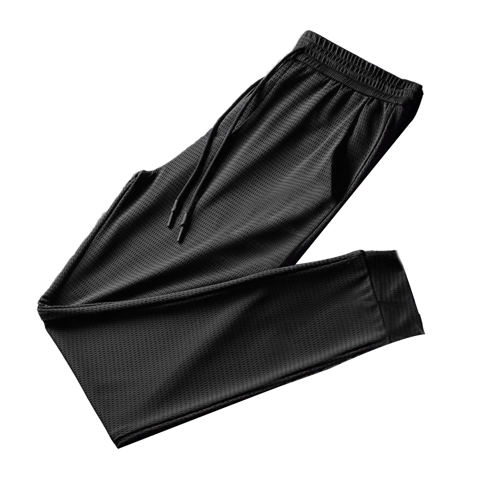 UHH Men Pants Ice Silk Mesh Feather Print Drawstring Summer Quick Dry Pockets Sports Pants for Daily Wear Sports Pants Solid