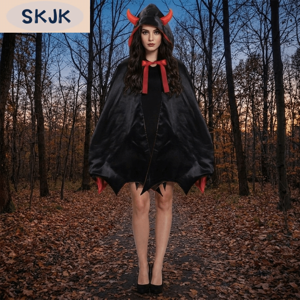 SKJK สีพื้น เสื้อคลุมมีฮู้ดสำหรับฮาโลวีน ซักล้างได้ ทนทาน คันธนู เสื้อคลุมแม่มด ตลก ชุดคอสเพลย์สุดหลอน เสื้อคลุมสไตล์กอธิค สุภาพสตรี ราคา 529 บาท*ส่งฟรี
