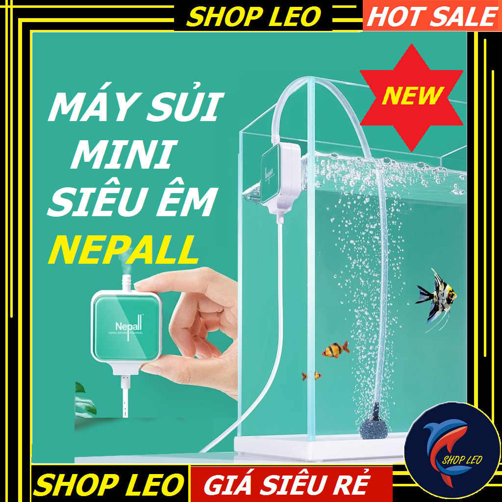 Máy sủi oxy mini siêu êm Nepall - Sục khí oxy siêu êm phù hợp để phòng ngủ - sủi Nepall cho bể cá cả