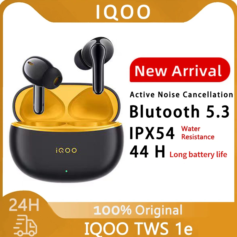 iQOO TWS 1e Wireless Earphone Active Noise Reduction Bluetooth Mic Earbuds 44H Long Battery Life IP54 Waterproof Headset