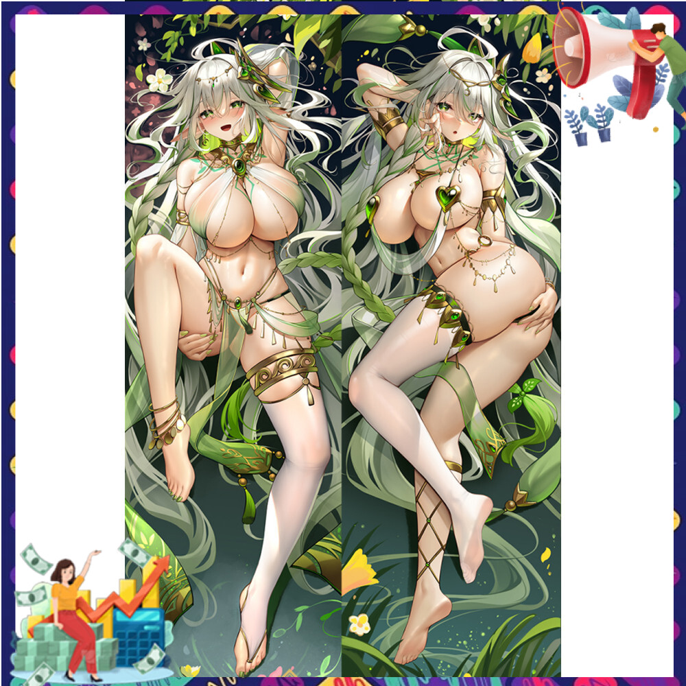 Anime Genshin Impact Dakimakura Gối Trường hợp Nahida Cosplay Ôm cơ thể Gối Trường hợp In hai mặt