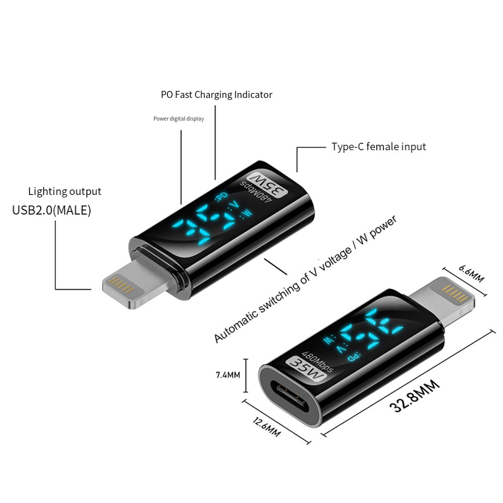 Hometool chất liệu nhựa ABS Màn hình hiển thị kỹ thuật số Adapter sạc tốc độ TYPE-C sạc nhanh