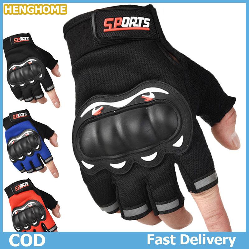 HENGHOME Xe Máy Găng Tay Thoáng Khí Không Đóng Cô Ngón Tay Đua Găng Tay Găng Tay Cho Thể Thao Ngoài Trời Crossbike Cưỡi Người Đàn Ông Của Xe Máy Găng Tay 1 Cặp