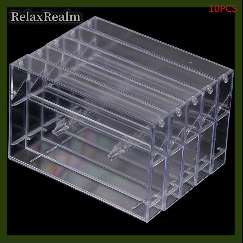 RelaxRealm 10pcs ghi âm trống Cassette trường hợp âm thanh lưu trữ hộp trong suốt chống bụi hộp