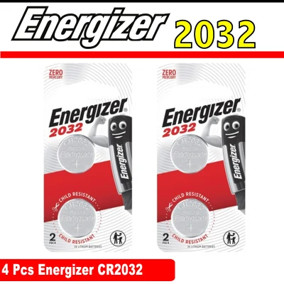 4 Piece (2 Pack) Energizer CR2032 2032 Lithium Coin Battery