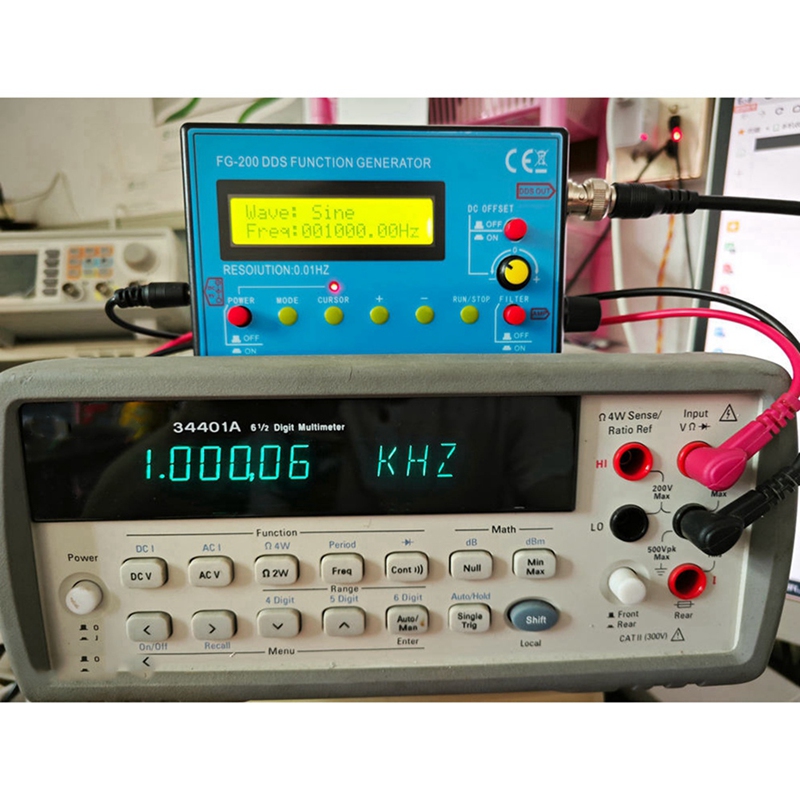 FG-200 DDS Function Signal Generator Frequency Counter 0.01Hz -500KHz Signal Source Module Sine+Squa