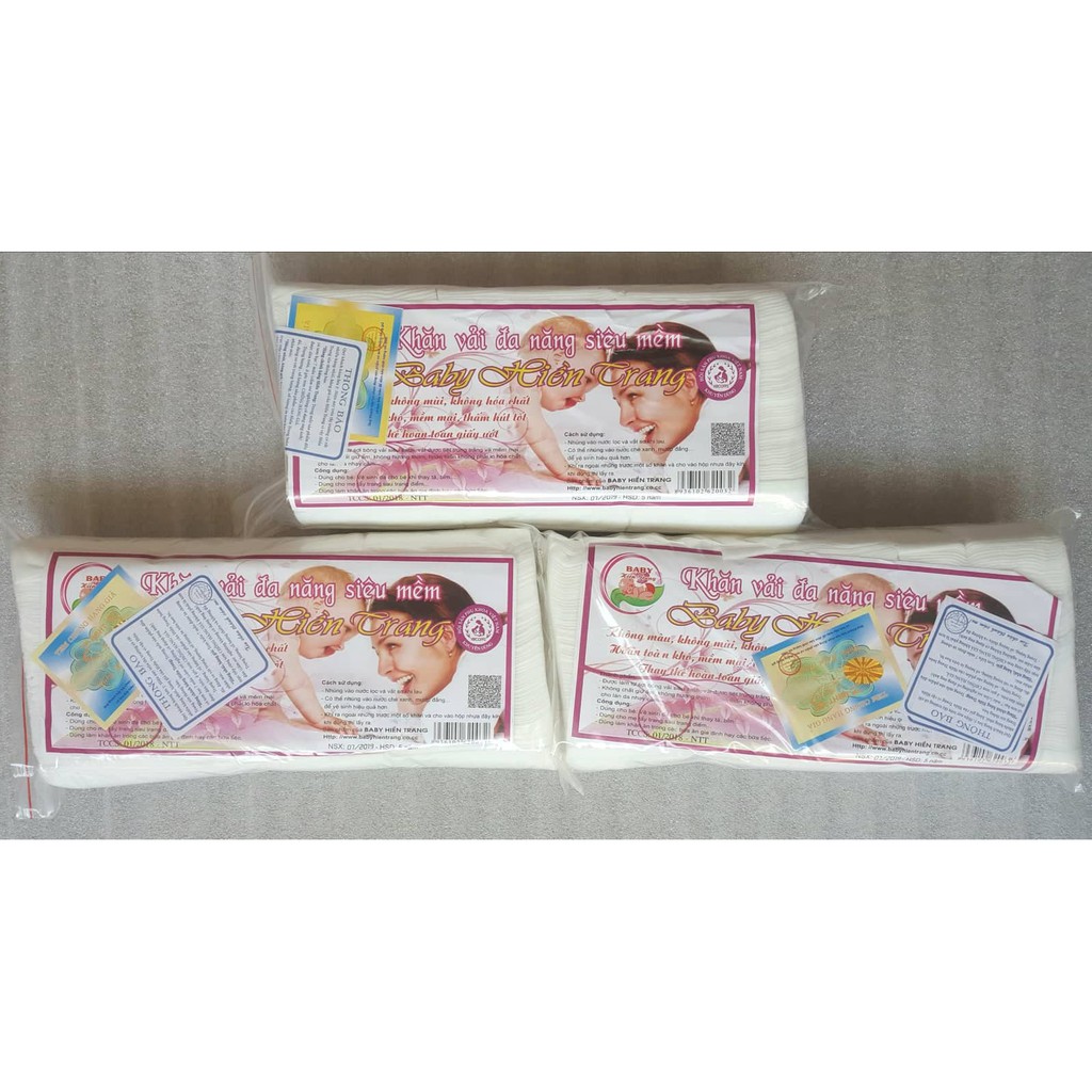 Combo 3 gói khăn vải khô đa năng Hiền Trang 250g