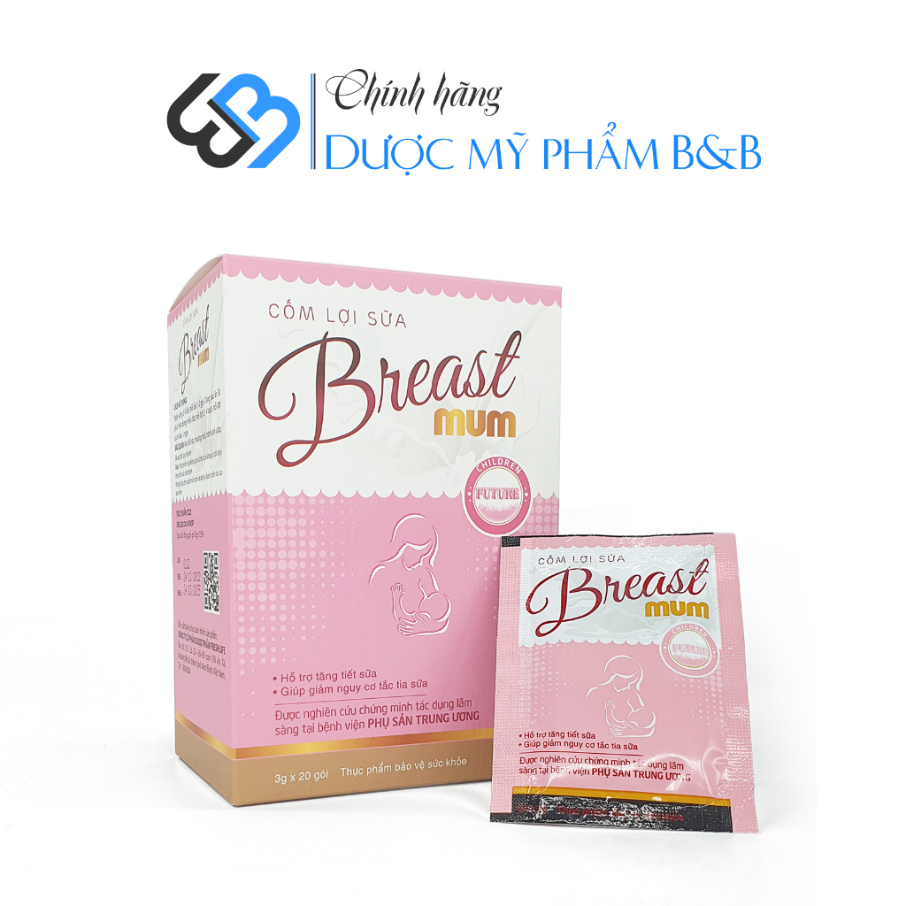  Cốm lợi sữa Breast mum - Tăng cường số lượng và chất lượng sữa mẹ sau 3-5 ngày dùng 