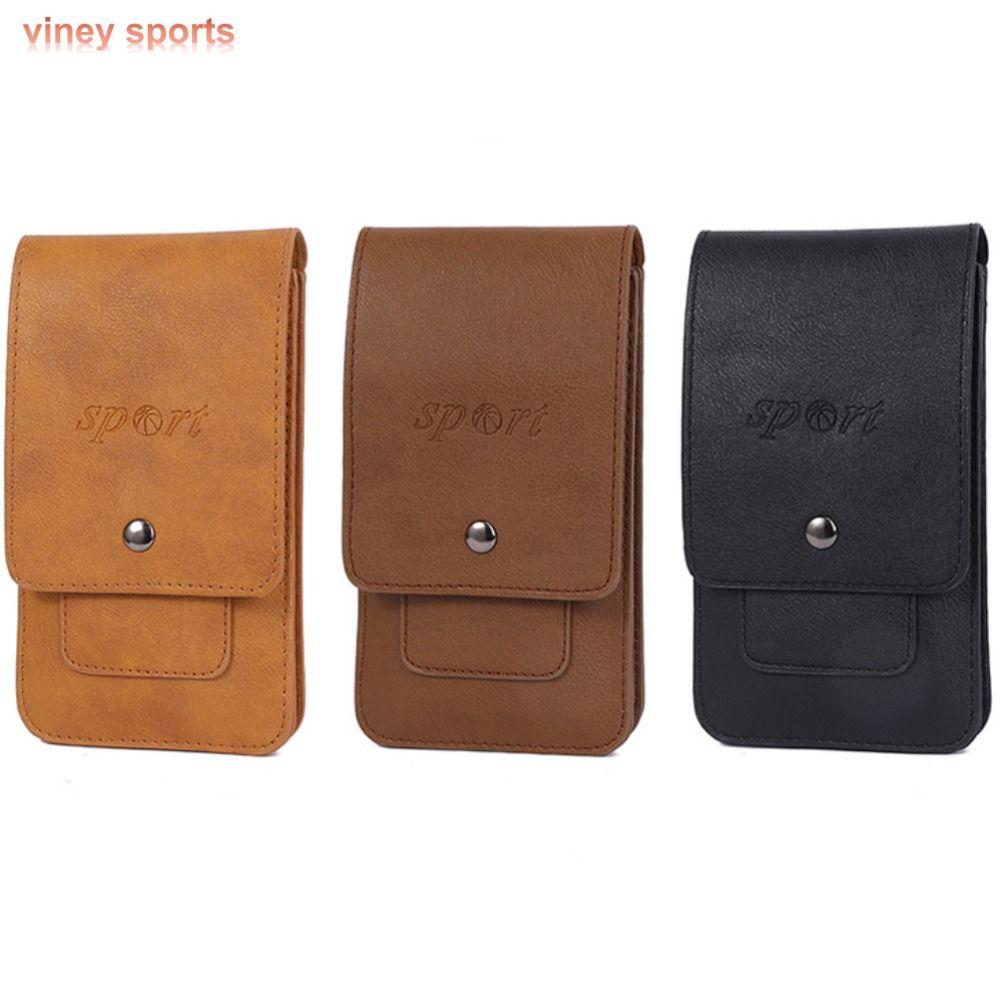 VINEY Có khóa kim loại Bao da điện thoại di động Sức chứa lớn Thể thao Bao da kẹp điện thoại Kẹp thắt lưng Không thấm nước Túi đeo thắt lưng điện thoại Nam