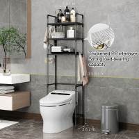 Loogu 3‑Tier Space‑Saving Floor Toilet Storage Rack Practical Bathroom Organizer Shelf Cabinet