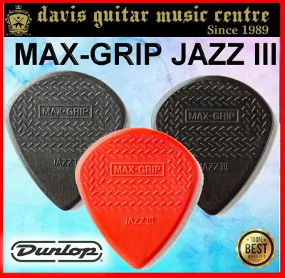 Jim Dunlop Max grip Jazz III Guitar Pick Authentic [SG Distributor] Made in USA
