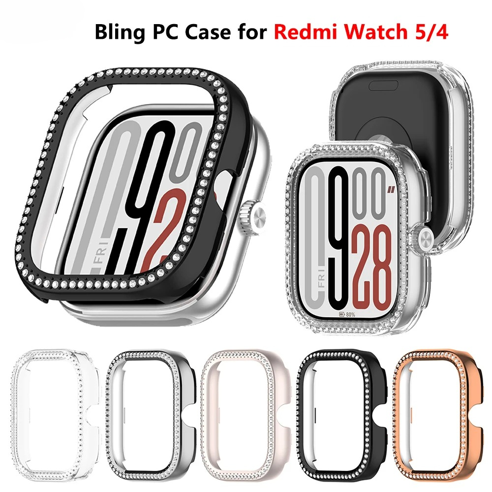 Bling PC Case for Xiaomi Redmi Watch 5 5eSIM Crystal Bumper Protector Frame Shell Cover for Redmi Watch 4 Accessorie(No Screen) ราคา 61 บาท*ส่งฟรี