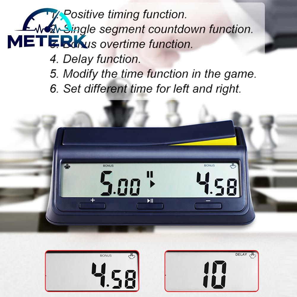 Meterk LEAP นาฬิกาหมากรุกหมากรุกดิจิตอลนับถอยหลังพร้อมโบนัสล่าช้าและฟังก์ชั่นปลุกสำหรับเกมกระดานหมากรุกมืออาชีพ ราคา 1,101 บาท*ส่งฟรี