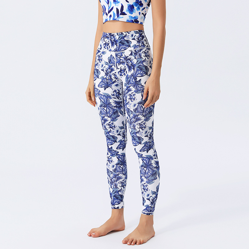 Women's High-Waisted Colorful Printed Yoga Leggings Butt Lifting Tummy Control Stretch Workout Pants for Gym Pilates Activewear - 5