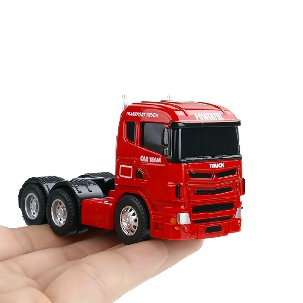 VOIDFARE Tỷ lệ 1:64 Mô hình cabin xe tải Kéo lùi Hợp kim đúc Đồ chơi xe kỹ thuật Xe tải container Th