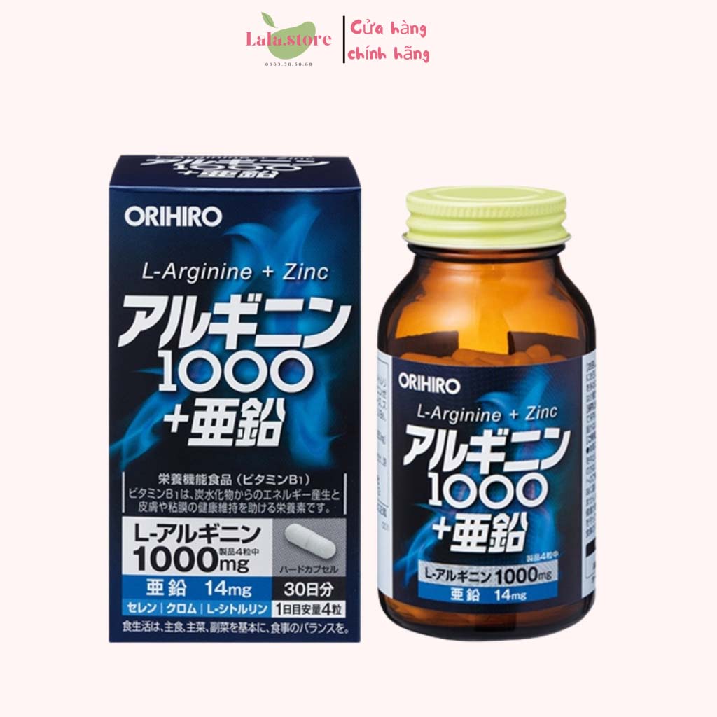 Viên uống tăng cường sinh lý nam giới L-Arginine 1000mg và Zinc Orihiro 120 viên