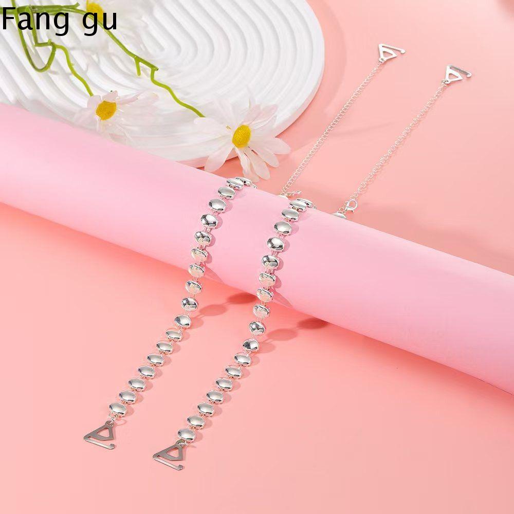 FANG GU 2Pairs Có thể điều chỉnh Dây áo ngực ngọc trai Pha Lê Chống trượt Dây đai đồ lót Thanh lịch Quyến rũ Phụ kiện áo ngực Nữ