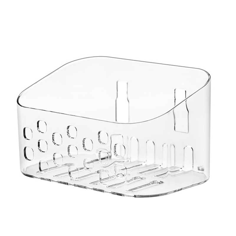 Bathroom Plastic Transparent Wall Shelf Toiletries Holder Storage Drain Basket Household Storage Organizer