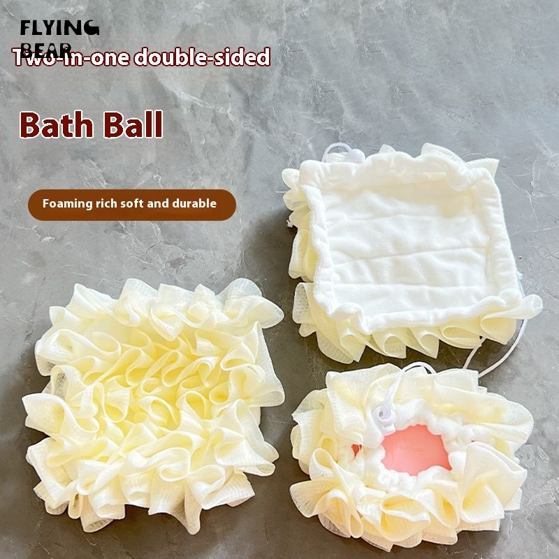 Bọt biển tắm Lưới Hai Lớp gấu bay để dễ dàng tẩy da chết và tẩy da chết nhẹ nhàng