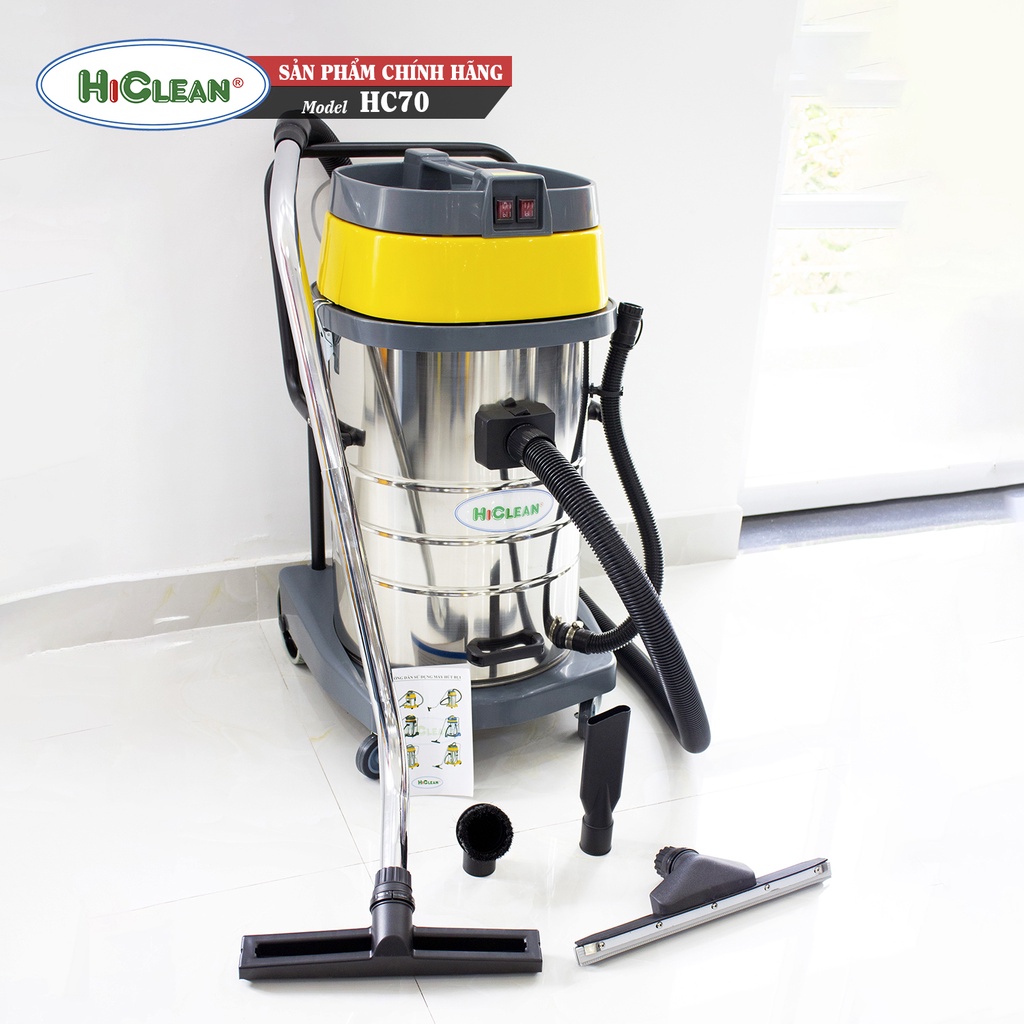 Máy hút bụi  70L công suất 2400W HiClean HC70 - HC70A Bảo hành 18 Tháng