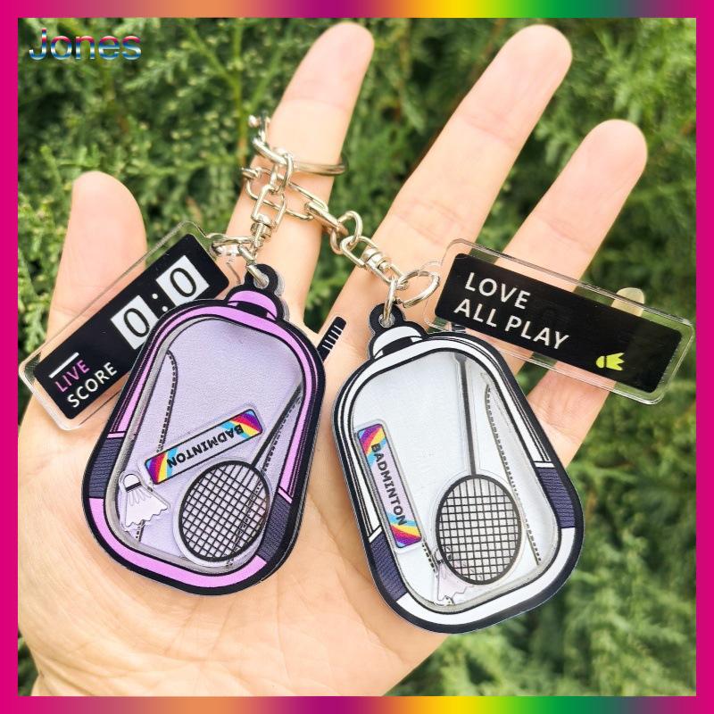 Jones Sáng Tạo Mini 3D Cầu Lông Vợt Bóng Charms Móc Khóa Thể Thao Lưu Niệm Túi Móc Khóa Xe Đính Phụ Kiện Chìa Khóa Chủ Quà Tặng