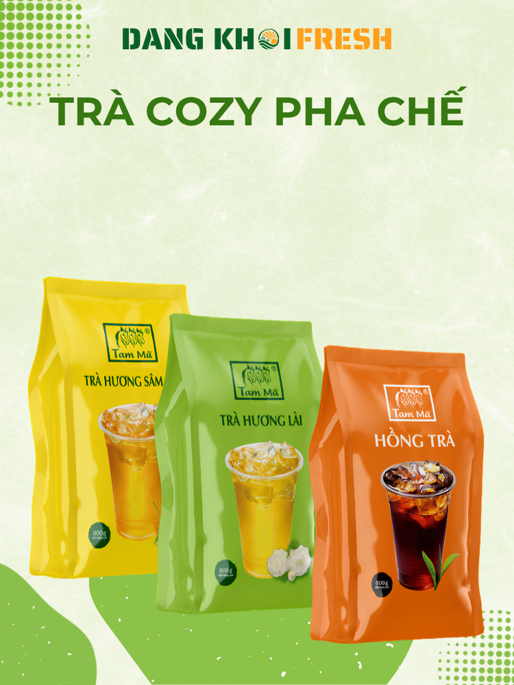 Combo 6 Túi Trà Xanh Cozy Tam Mã 500g Hồng Trà Trà Sâm Dứa Trà Lài Pha Chế Trà Chanh Trà Sữa Trà Tắc