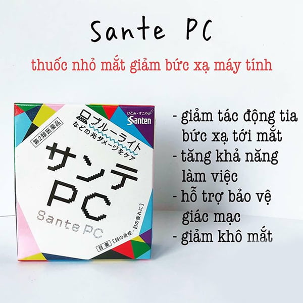 Nhỏ Mắt Giảm Cận PC Santen 12ml Nhật Bản Giảm Mỏi Mắt Giảm Tia Bức Xạ Máy Tính