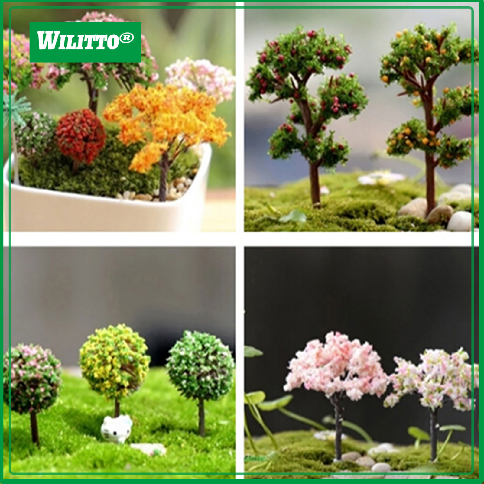 Plant Miniature Mini Different Shape Plastic Metal Dollhouse Tree Miniature for Home ราคา 45 บาท*ส่งฟรี