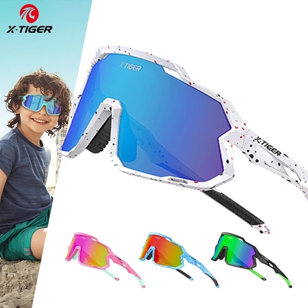X-TIGER Kids Cycling Sunglasses Girls Boys Outdoor Classic Sun Glasses UV