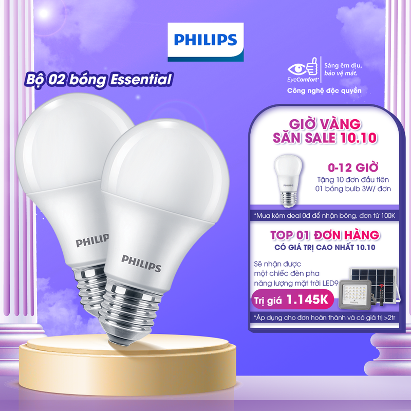 Bộ 02 bóng đèn Philips LED bulb A60 - Công suất (7W, 9W, 11W)