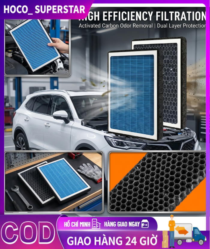 Vinfast Vf3 Air Conditioner Filter, Equipped with Hepa 2.5 Filter and Activated Carbon Giá 73,458 Đồng*Miễn phí vận chuyển