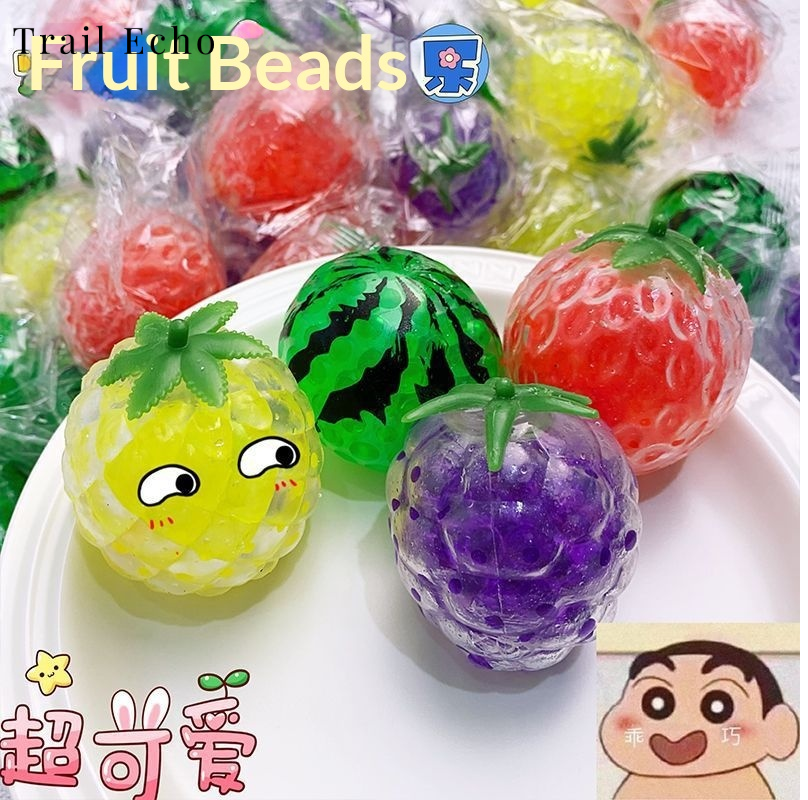 Trail Echo Stress Relief Squishy Fruit Toys for Kids and Adults - Fun Sensory Play with TPR Material ราคา 30 บาท*ส่งฟรี