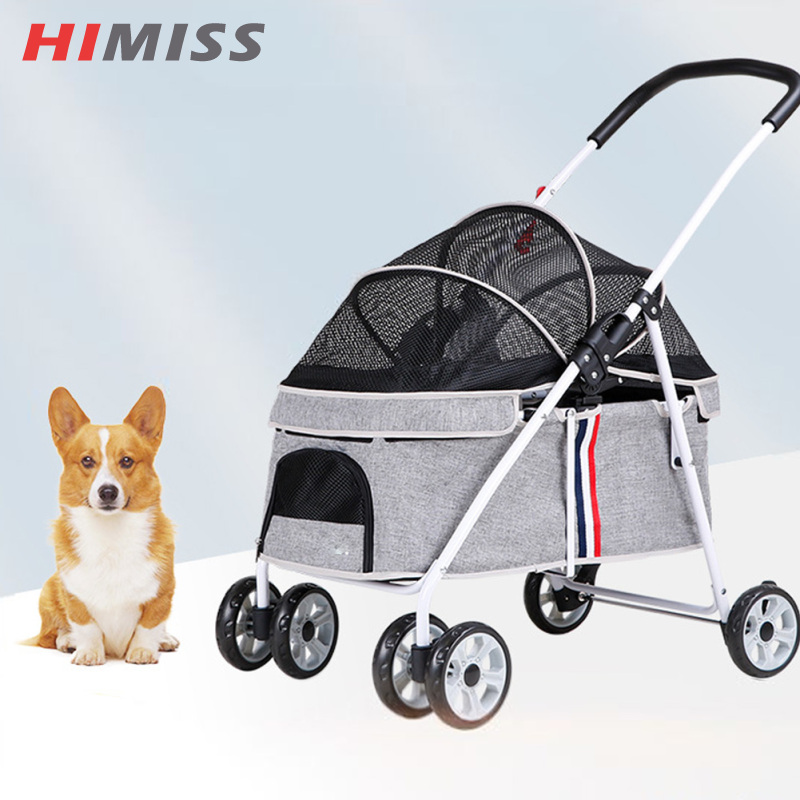 HIMISS Folding Dog Stroller, Pet Folding Stroller, Lightweight Pet Jogger With 360-Degree Swivel Wheels, Dog/Cat Puppy Stroller With Foldable Net Shade For Small Medium Pet ราคา 6,417 บาท*ส่งฟรี
