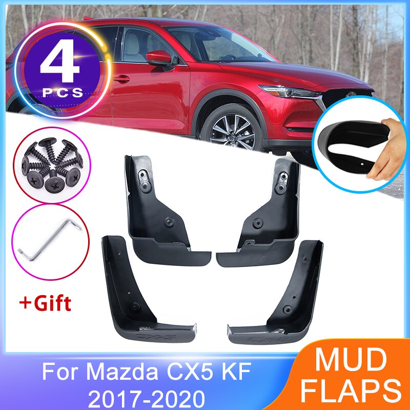 4x chắn bùn cho Mazda CX5 CX-5 CX 5 KF 2017 ~ 2020 mặt trước Ô Tô Chắn bùn phía sau Chắn bùn bánh xe tấm chắn bắn bùn Phụ Kiện Xe Hơi