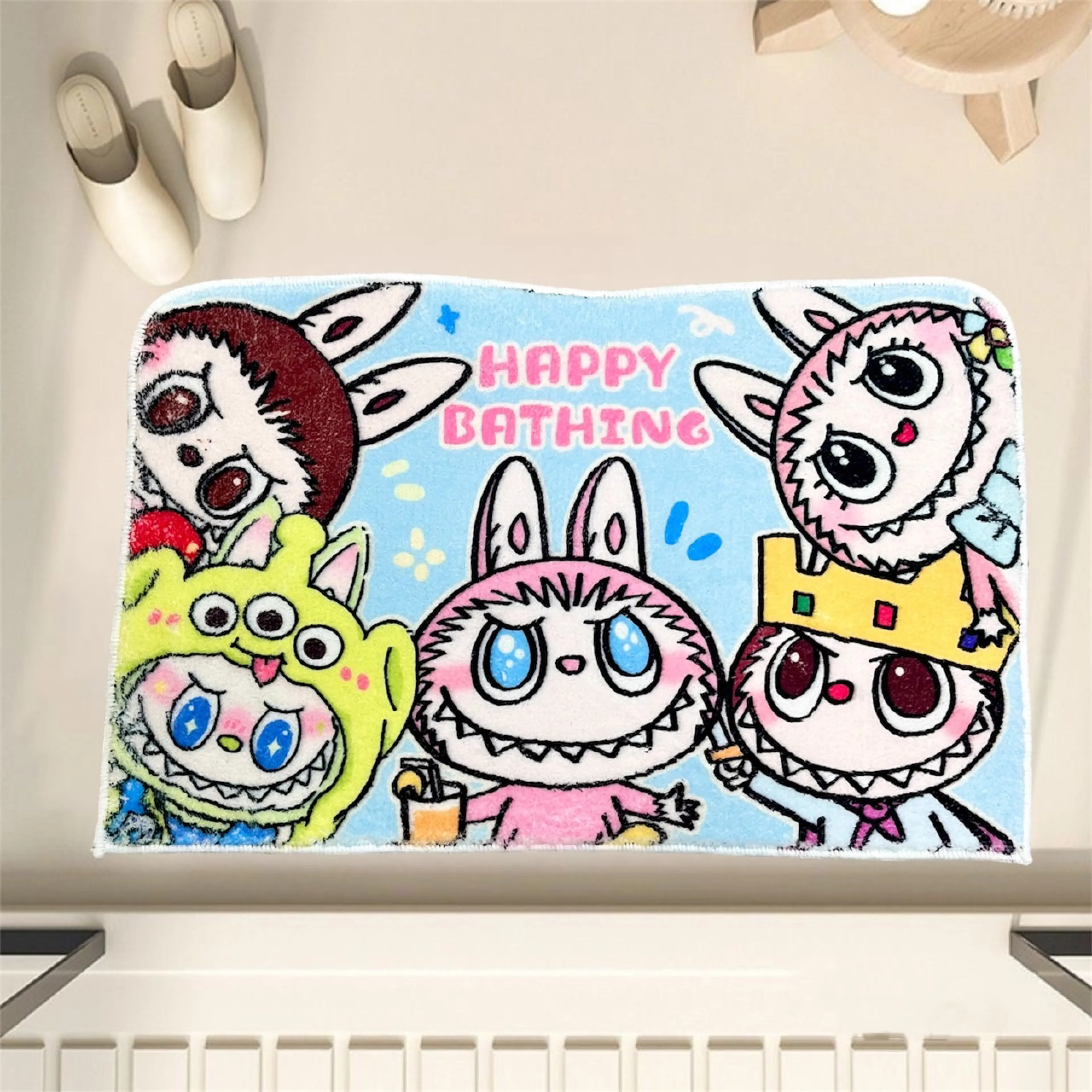 พรมเช็ดเท้า ลายมาใหม่การ์นน่ารักๆ LABUBU ขนาด40*60 ซับน้ำได้ดี มีปุ่มกันลื่น พร้อมส่งจากไทย