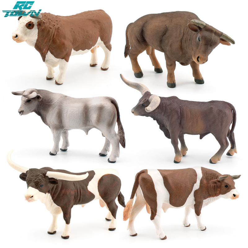 Simulation Cow Cattle Action Figures Cute Farm Animals Model Ornaments