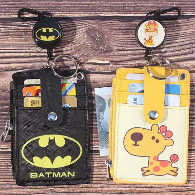 [SG Stock] Retractable Lanyard Ezlink Card Holder ID Card Holder with Zipper Pocket with 5 card slots