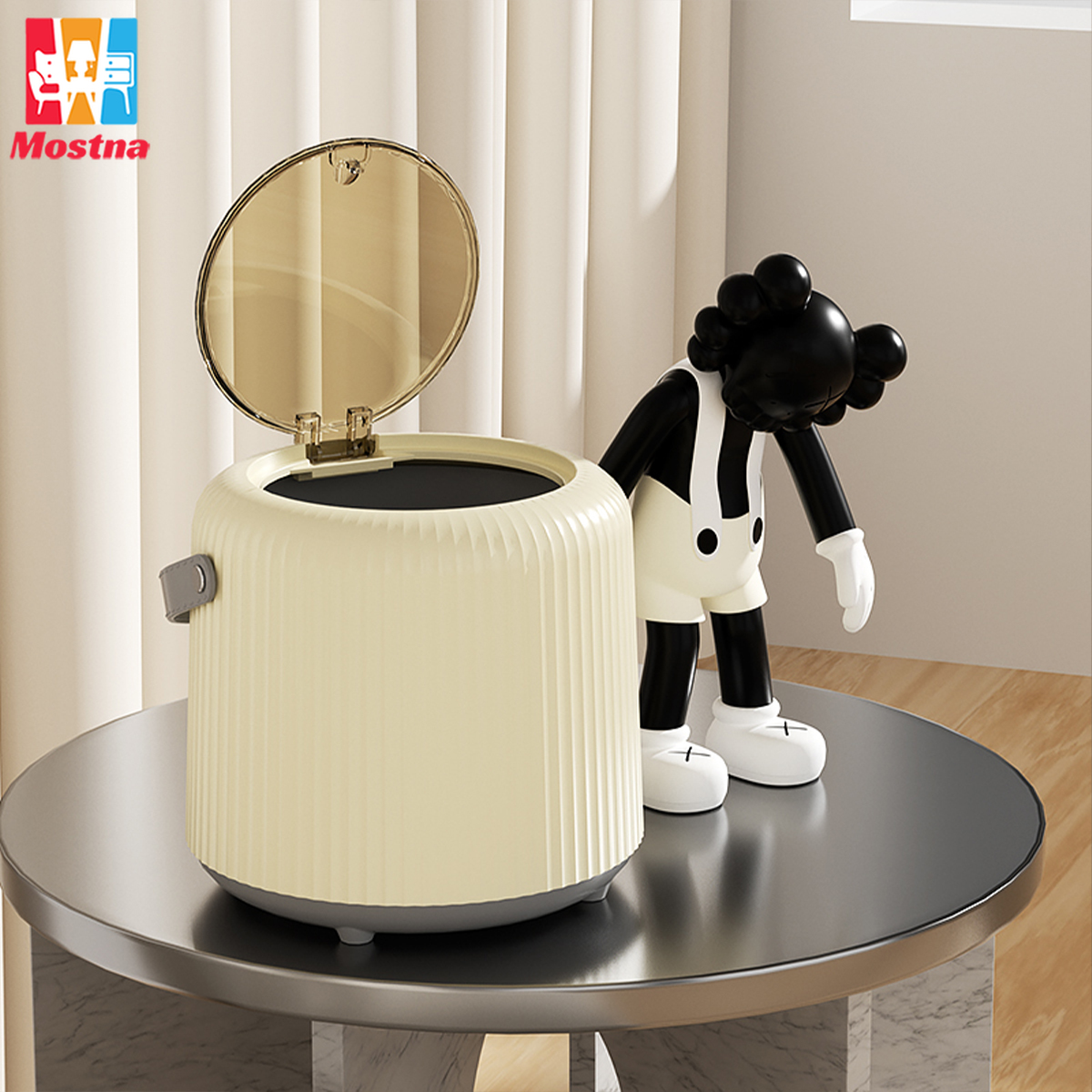 ถังขยะมินิ อุปกรณ์ถังขยะขนาดเล็ก เรียบง่ายและหรูหราพร้อมที่จับและการออกแบบถังคู่ดูดีและใช้งานได้จริง ราคา 75 บาท*ส่งฟรี